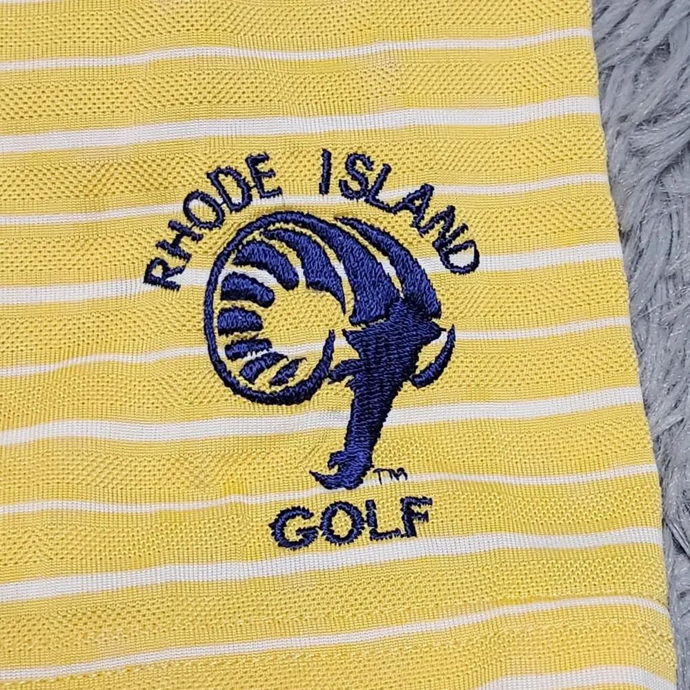 Adidas Rhode Island‎ Golf Polo Shirt Mens Size Large NCAA Golf Climalite Striped